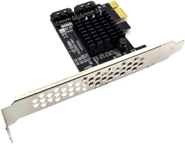 Alt view image 6 of 6 - Aomoproing PCIE to SATA Expansion Card ASM1061 Chip PCI Express X1 to 2 Port SATA 3.0 6Gb Adapter Controller PCI-E SATA Card