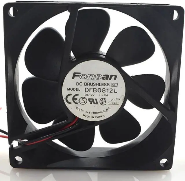 Alt view image 3 of 3 - Aomoproing FOR Delta 8025 12V 0.08A 8CM DFB0812L Ultra-quiet 2-wire Power Computer Chassis Fan