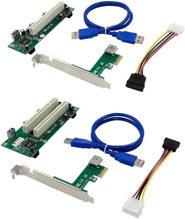 Alt view image 6 of 6 - Aomoproing PCI-Express To PCI Adapter Card Pcie To Pci Slot Expansion Card with 15 Pin SATA Power Cable Connector For PC(as shown)