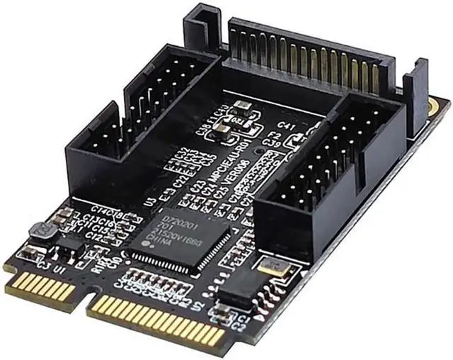 Main image of Aomoproing Mini PCIe to Dual 19-Pin Front Panel Extension Card Mini PCIE to USB3.0 Front PIN Head 19PIN Small 4-Pin/Sata Connector(SATA)