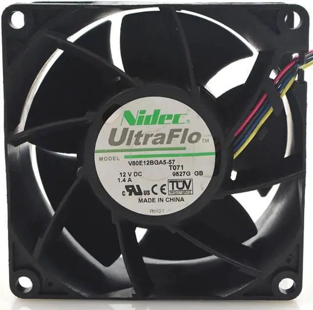 Alt view image 3 of 3 - Aomoproing FOR NIDEC V80E12BGA5-57 12V 1.4A 4-wire 8038 8CM high-speed server cooling fan