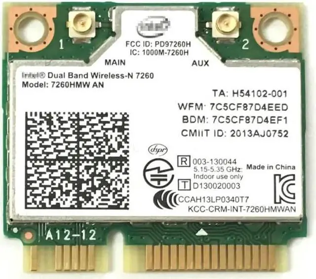 Alt view image 3 of 3 - Aomoproing Dual band Wireless N 7260HMWAN 7260 7260hmw an Wifi Bluetooth 4.0 Card for Intel miniPCI-E 300Mbps wifi 2.4G/5G