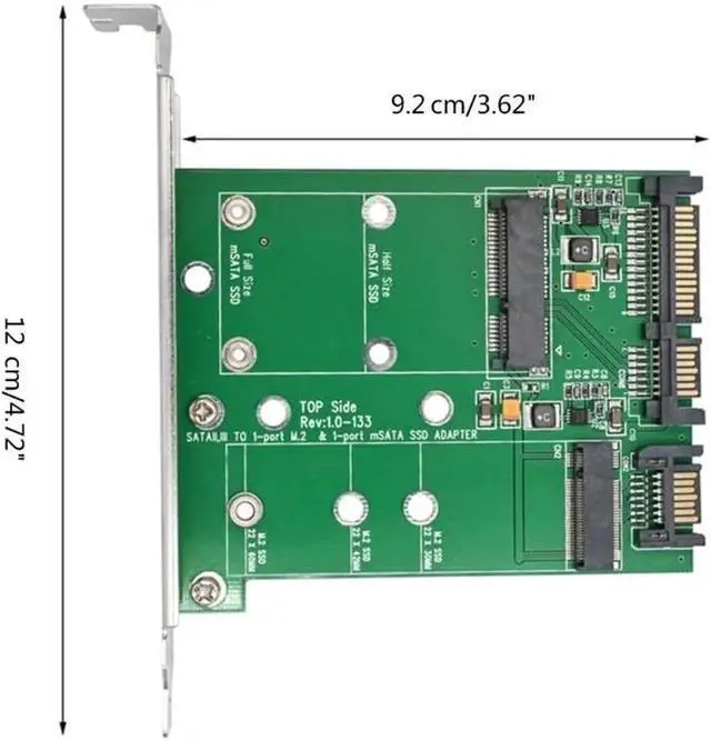 Alt view image 3 of 6 - Aomoproing M.2 NGFF Msata SSD to Sata 3.0 2.5" Adapter M.2 SSD Converter Riser Card for PC Laptop Add On Card up to 6Gdps