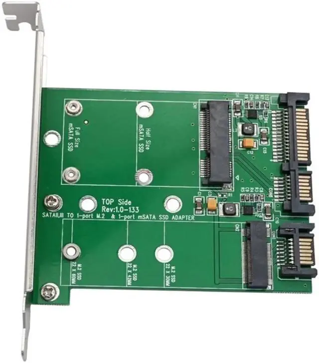 Alt view image 5 of 6 - Aomoproing M.2 NGFF Msata SSD to Sata 3.0 2.5" Adapter M.2 SSD Converter Riser Card for PC Laptop Add On Card up to 6Gdps