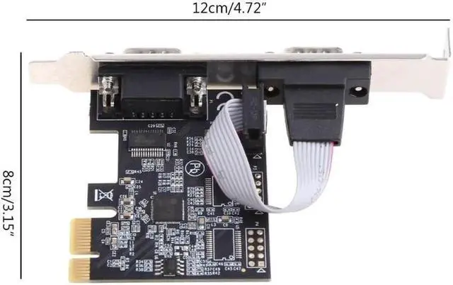 Alt view image 3 of 6 - Aomoproing PCIE 2 Port Serial Expansion Card PCI for Express PCI-E to Industrial DB9 x2 Serial RS232 COM Port Adapter AX99100 Chip
