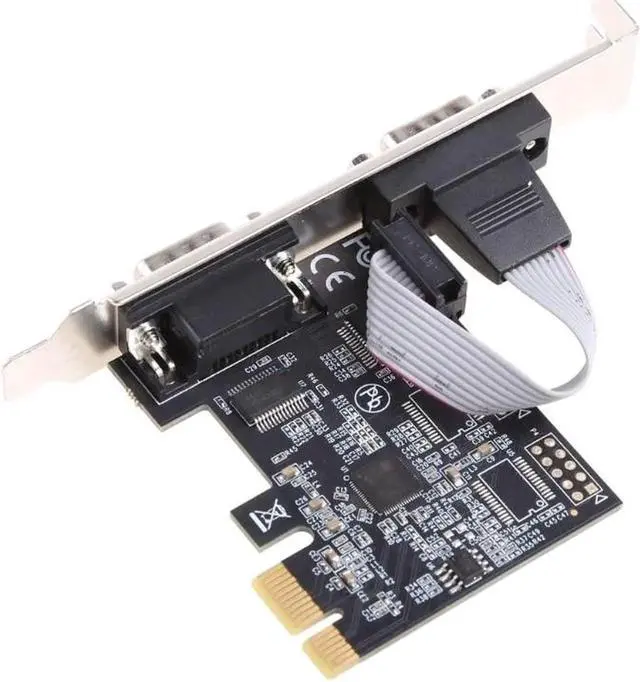 Alt view image 6 of 6 - Aomoproing PCIE 2 Port Serial Expansion Card PCI for Express PCI-E to Industrial DB9 x2 Serial RS232 COM Port Adapter AX99100 Chip
