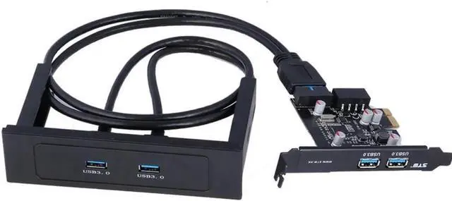 Main image of Aomoproing 4-Port USB 3.0 HUB To PCI-E Card Express Expansion Card Adapter 5Gbps 3.5 floppy bay win10