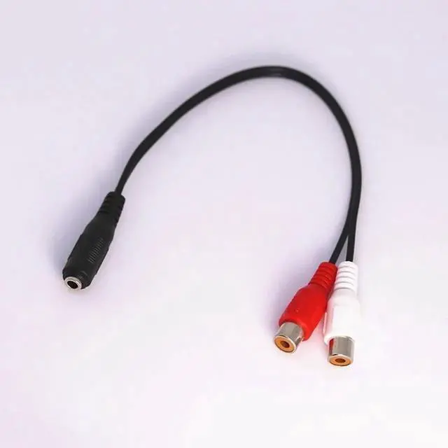 Main image of Aomoproing Universal 3.5mm Stereo Audio Female Connector Jack To 2 RCA Female Socket To Headphone 3.5 Y Adapter Cable Q1