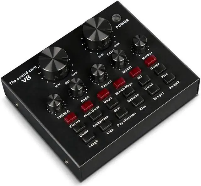 Alt view image 4 of 5 - Aomoproing Sound Card Audio Set Interface External USB Live Microphone Sound Card Function for PC Mobile Phone Sing