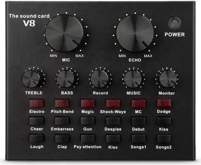 Alt view image 3 of 5 - Aomoproing Sound Card Audio Set Interface External USB Live Microphone Sound Card Function for PC Mobile Phone Sing