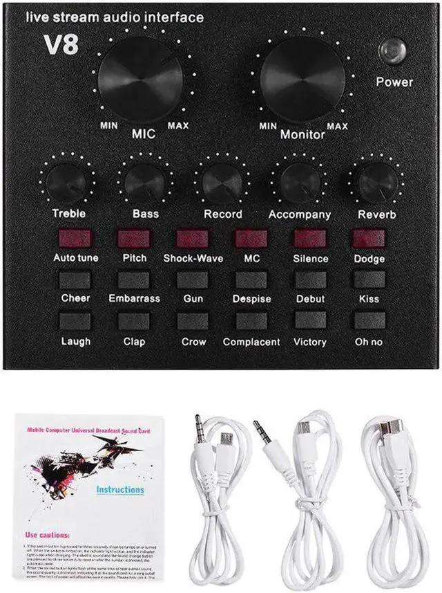 Main image of Aomoproing Sound Card Audio Set Interface External USB Live Microphone Sound Card Function for PC Mobile Phone Sing