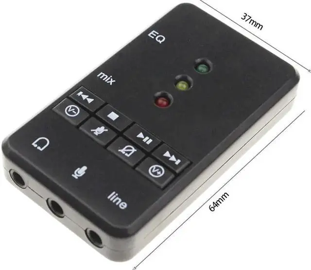 Alt view image 3 of 5 - Aomoproing Quality EQ Xear 3D USB Sound Card 7.1 Channel Audio Adapter LED Indicator For Windows Vista/XP/7/8/Mac OS/Android