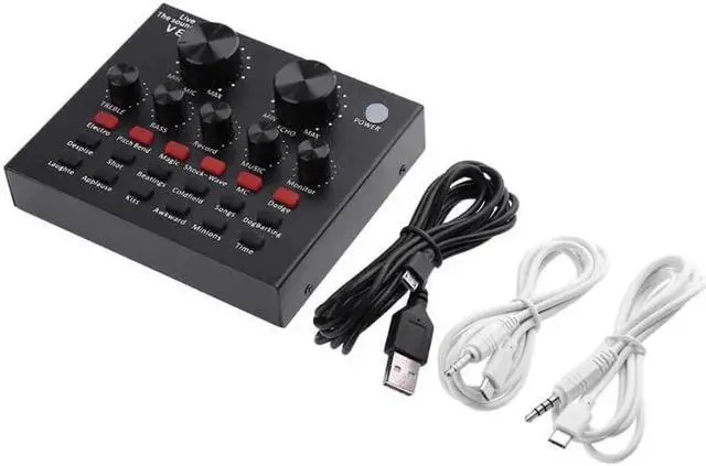 Alt view image 2 of 5 - Aomoproing V8 Audio External USB Sound Card 112 kinds of electric sound+18 kinds of sound effects+6 kinds of effect modes Sound Card