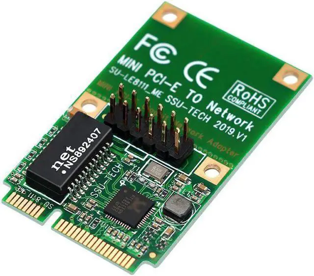 Alt view image 5 of 5 - Aomoproing Computer Mini PCI-E Bus Interface RJ45 Network Interface Gigabit Wired Network Card Mini PCIE Network Card RJ45 Adapter