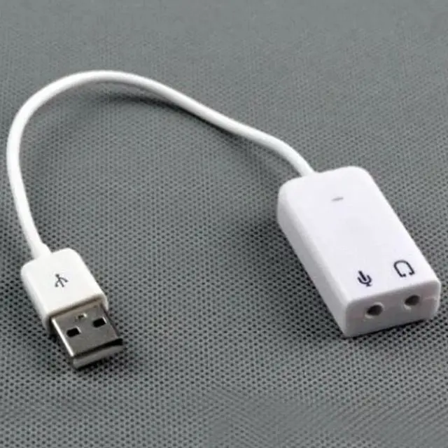 Alt view image 2 of 6 - Aomoproing White 3D 2.0 Virtual 7.1 Channel External USB Audio Sound Card Adapter Sound Cards For Laptop PC Mac With Cable