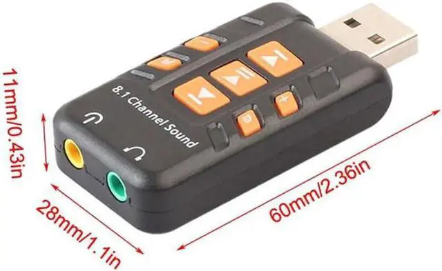 Alt view image 2 of 6 - Aomoproing USB Sound Card 8.1 Channel Virtual Audio Adapter AmplifierShell White Black Sound Cards for PC Computer