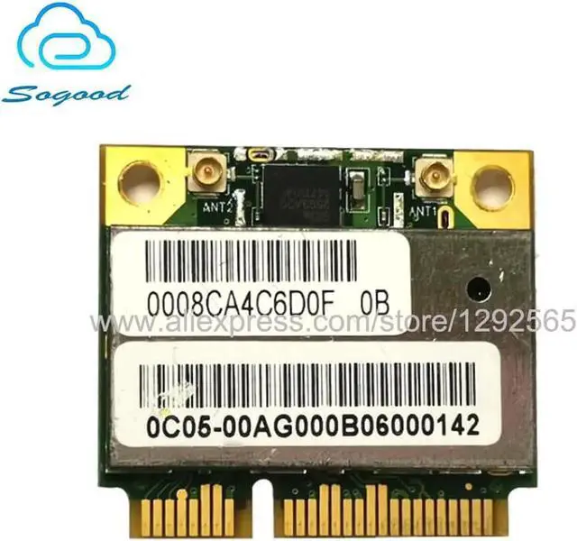 Alt view image 3 of 3 - Aomoproing Atheros AR9280 AR5BHB92 dual band 2.4G&5G 300Mbps 802.11 a/b/g/n PCI-E half Mini card wireless network card