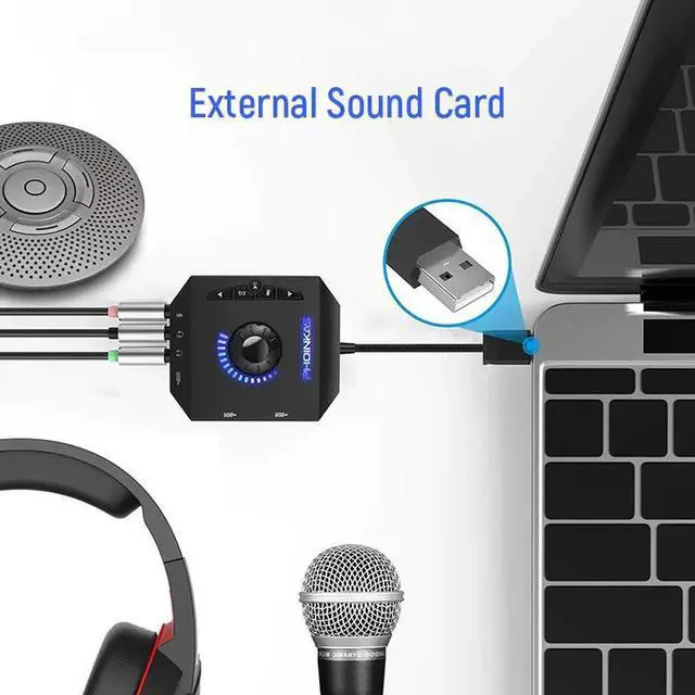 Alt view image 2 of 5 - Aomoproing Computer USB Sound Card 7.1 Channel Audio Adapter Converter Audio Interface for PC Laptop External Sound Card