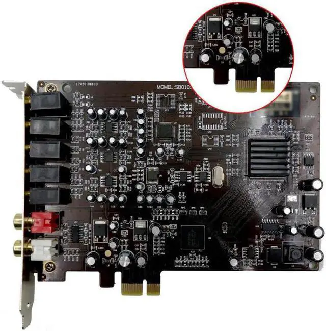 Alt view image 4 of 5 - Aomoproing 5.1 Sound Card PCI Express PCI-E Built-In Double Output Interface for PC Window XP/7/8/10