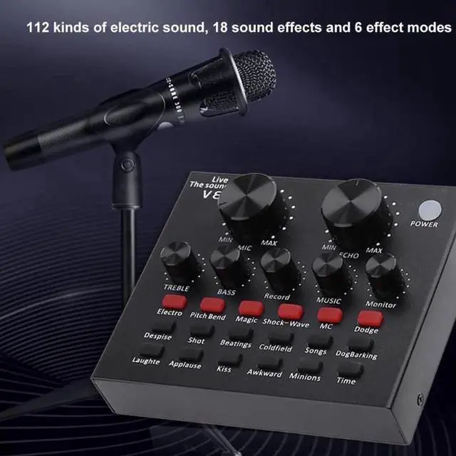 Alt view image 5 of 5 - Aomoproing Sound Card Mixer Audio Interface External Streaming USB Headset Microphone Broadcast Sound Card Mixer For Computer PC