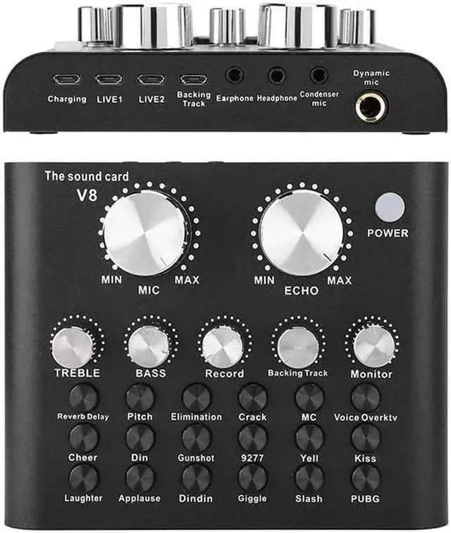 Alt view image 5 of 7 - Aomoproing Usb Sound Card 12 Sound Pattern Audio Microphone Webcast Live External Usb Sound Card Bluetooth Function Audio Interface