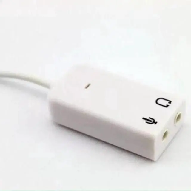 Alt view image 5 of 6 - Aomoproing White 3D 2.0 Virtual 7.1 Channel External USB Audio Sound Card Adapter Sound Cards For Laptop PC Mac With Cable