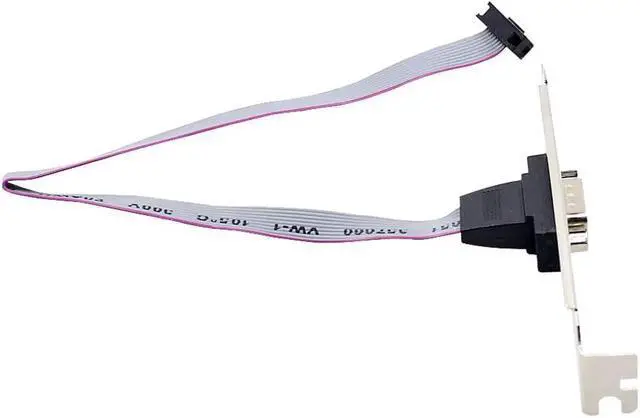Alt view image 3 of 5 - Aomoproing For Motherboard 9 Pin Female to RS232 DB9 Pin Com Port Ribbon Serial Cable Connector Bracket with cable