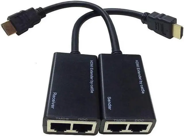 Alt view image 2 of 2 - Aomoproing 1 Pair 30M HDMI-compatible Extender Over RJ45 CAT5e CAT6 UTP LAN Extender Repeater 1080P 3D Extension Cord for PS3 DVD HDTV