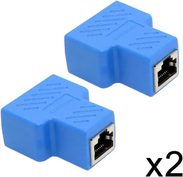 Alt view image 3 of 3 - Aomoproing CalbeCC RJ45 Cat6 8P8C STP UTP Plug To Dual RJ45 Splitter Network Ethernet Switcher Adapter Converter with Shield 2pcs