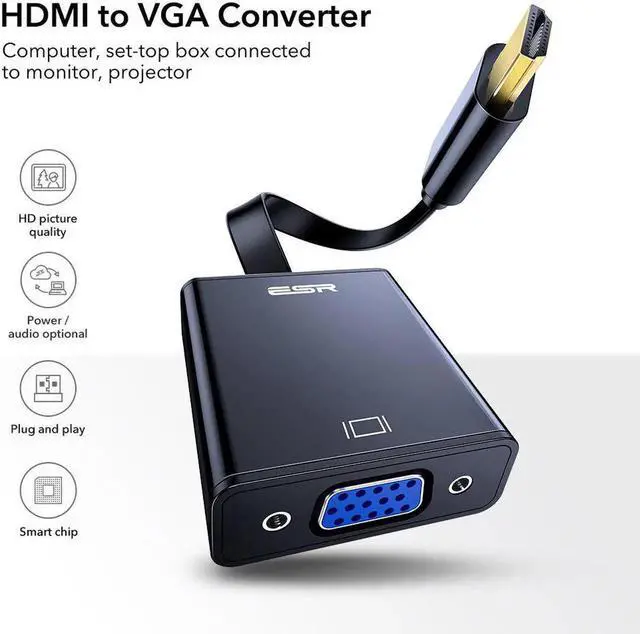 Alt view image 5 of 5 - Aomoproing HDMI TO VGA Adapter Audio Cable HDMI Splitter to VGA Converter Digital HD 1080P HDMI Cable Adapter to Xbox PS4 PC Laptop TV