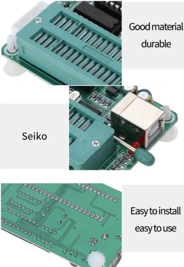 Alt view image 2 of 4 - Aomoproing PIC K150 ICSP Programmer USB Automatic Programming Develop Microcontroller with 30CM USB ICSP Cable 8pin-40pin Dip Chips