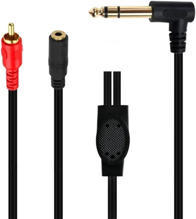 Alt view image 2 of 4 - Aomoproing 90Degree Headphone Microphone Jack TRS Stereo Plug Cable 3.5mm 1/8" Female
