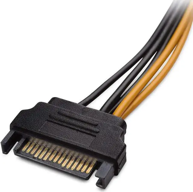 Alt view image 7 of 7 - Aomoproing 6 Pin PCIe to SATA 15 Pin Power Cable, 15-Pin SATA to 6 Pin PCI-Express Graphics Video Card Power Adapter Cable (20CM/2Pack)