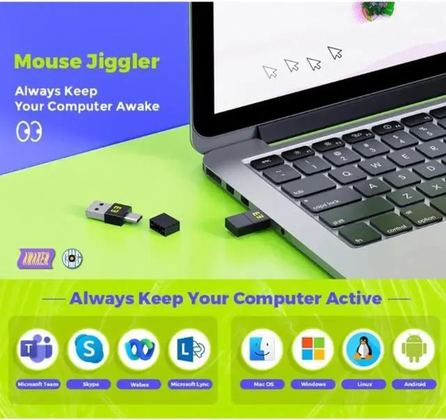 Alt view image 3 of 4 - Aomoproing Lightweight USB and Type-C Mouse Jiggler Undetectable Metal USB Mouse Mover Mini Mouse Shakers DriverMouse Shakers