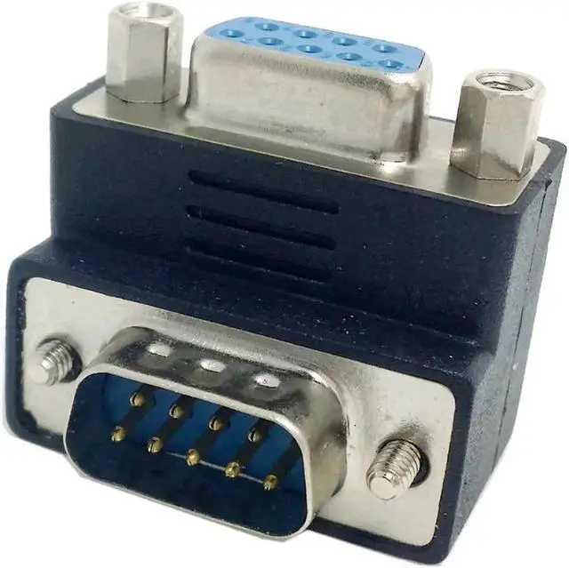 Alt view image 2 of 3 - Aomoproing Chenyang DSUB D-SUB RS232 9Pin Male to Female Down Right Angled 90 Degree Extension Adapter For Display Projector Computer