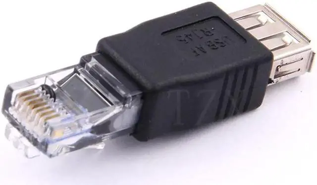 Main image of Aomoproing 1pcs Crystal Head RJ45 Male to USB 2.0 AF A Female Adapter Connector Laptop LAN Network Cable Ethernet Converter plug