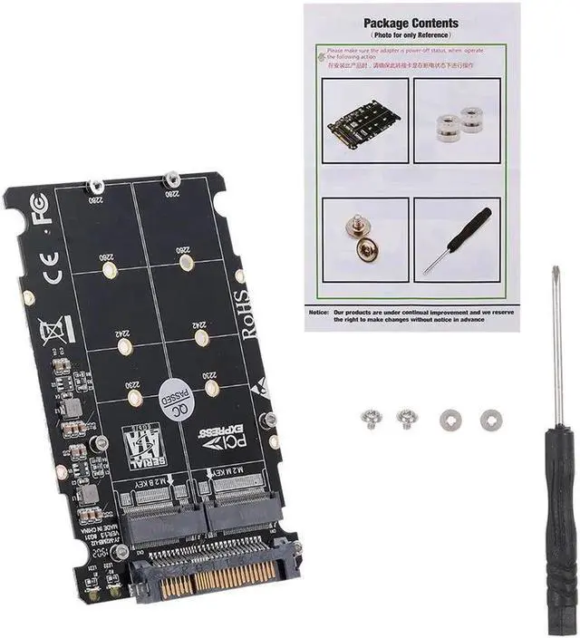 Alt view image 2 of 7 - Aomoproing M.2 NGFF SSD(Key M) Key B SSD to U.2 SFF-8639 Adapter Card Converter SATA Interface is Not Supported