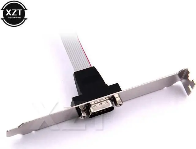 Alt view image 3 of 3 - Aomoproing 1pcs for Motherboard 9 Pin RS232 DB9 Pin Com Port Ribbon Serial Cable Connector Bracket Female