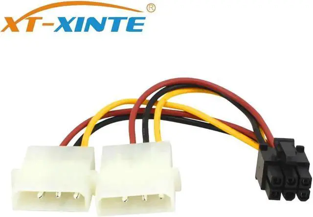 Alt view image 3 of 4 - Aomoproing 18cm ATX IDE for Molex Power Dual 4 To 6-Pin PCI Express PCIe Y Molex IDE Power Cable Adapter Connector for video card (5PC)