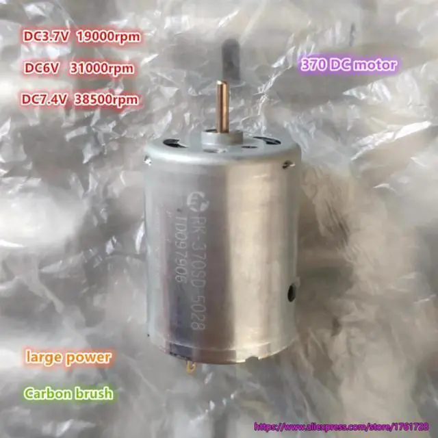 Main image of Aomoproing large power 370 DC motor RK-370SD-5028 3.7V 6V 7.4V high speed 38500rpm carbon brush motor~
