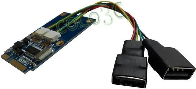 Alt view image 3 of 6 - Mini PCIe to 2 USB 2.0 ports card mini PCI-e card support USB WiFi , bluetooth adapter U Flash Card