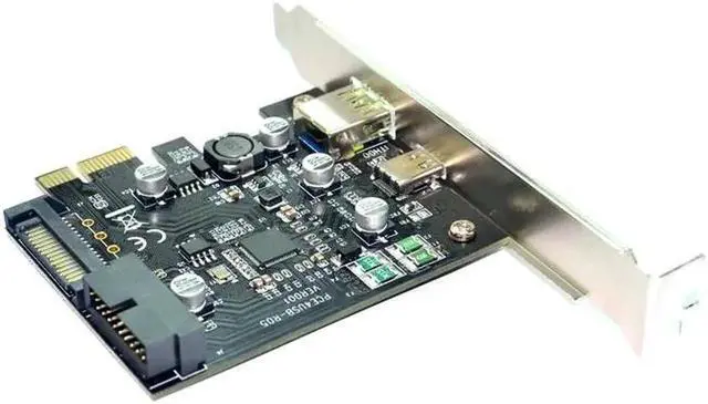 Alt view image 2 of 4 - PCI-Express PCI-e To USB3.1 Type-C Riser Card PCIe to USB-C 2.4A Fast Charger+19PIN Front USB Miner Expansion Adapter