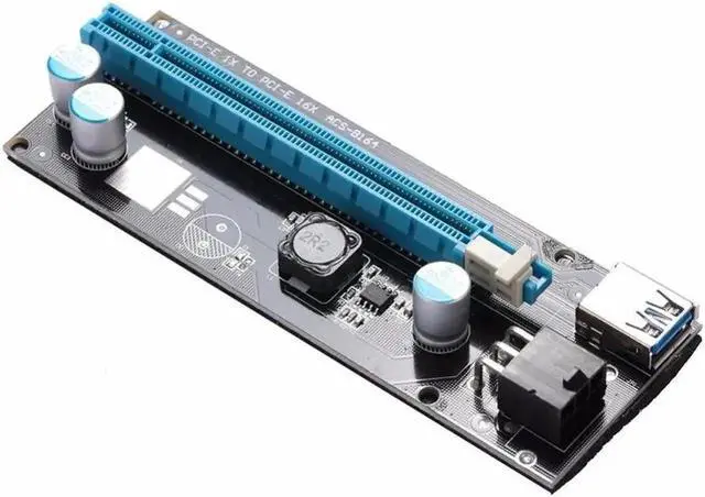 Alt view image 3 of 3 - Aomoproing 6 Pin PCIE Express 1X to 16X Riser Card  High Speed Mining Adapter with USB 3.0 Cable, Ideal for Bitcoin Mining