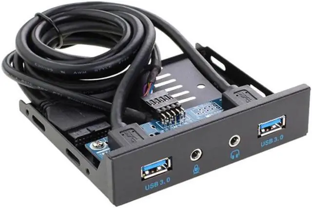 Main image of FP35U32AM 3.5-Inch Front Panel 2 Ports USB 3.0 Hub w/ HD Audio Output & Microphone,USB 20 pin to 2 Port USB 3.0 Splitter w/ Stereo Audio Mic