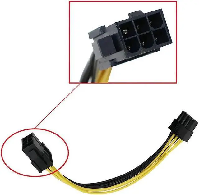 Alt view image 5 of 5 - Aomoproing 10PCS PCI Express Power Cable - 6-Pin Female to 8-Pin Male PCIE Adapter for CPU, GPU, Desktop PC, Stable Delivery for Gaming & Mining