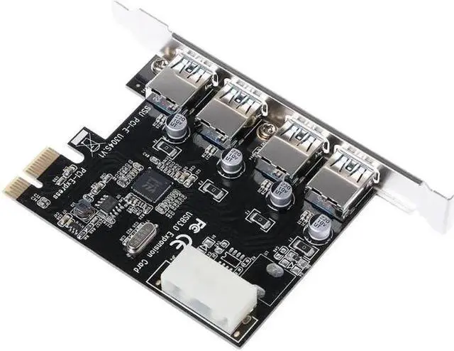 Alt view image 2 of 6 - Aomoproing Super Speed USB 3.0 PCI-E Expansion Card - 4-Port Adapter for Desktop PC, Up to 5Gbps for SSD/HDD/Card Readers