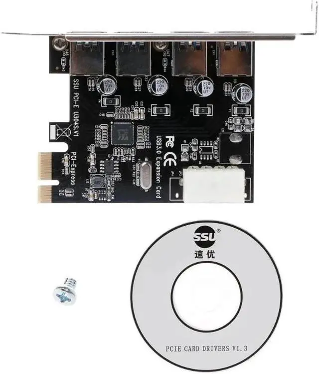 Alt view image 6 of 6 - Aomoproing Super Speed USB 3.0 PCI-E Expansion Card - 4-Port Adapter for Desktop PC, Up to 5Gbps for SSD/HDD/Card Readers
