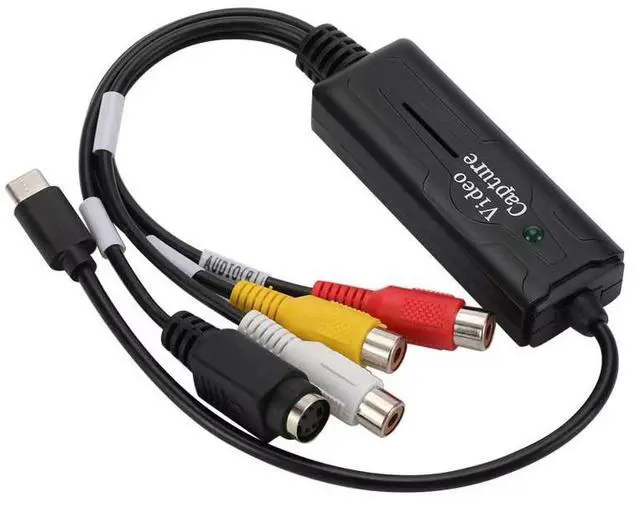 Alt view image 2 of 4 - Aomoproing USB-C to RCA AV Video Capture Adapter (1 Channel) - Compatible with S-Video/Composite Signals, NTSC/PAL Standards - Plug-and-Play for Capturing Old AV Content to USB-C Devices