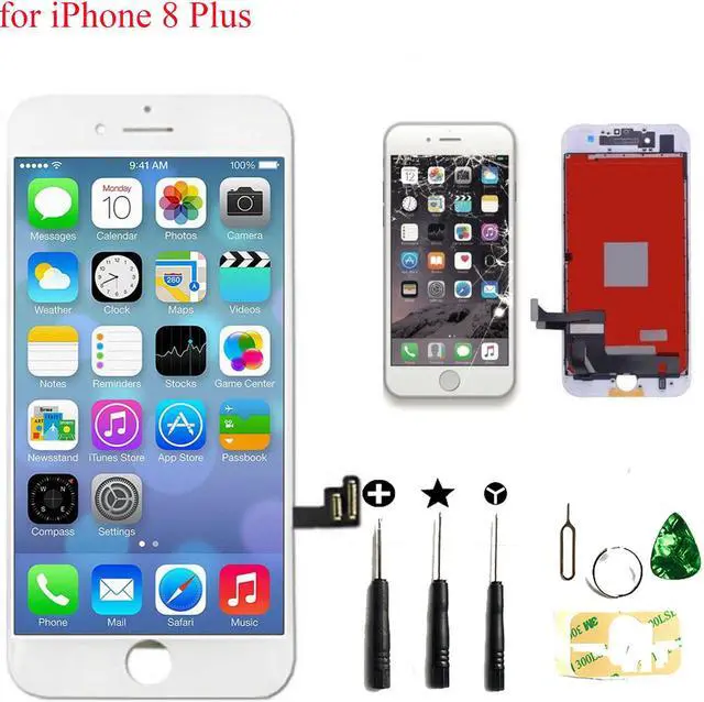 Alt view image 4 of 7 - New Premium Quality For iPhone 8 Plus White Replacement LCD Screen Digitizer Assembly + Tools