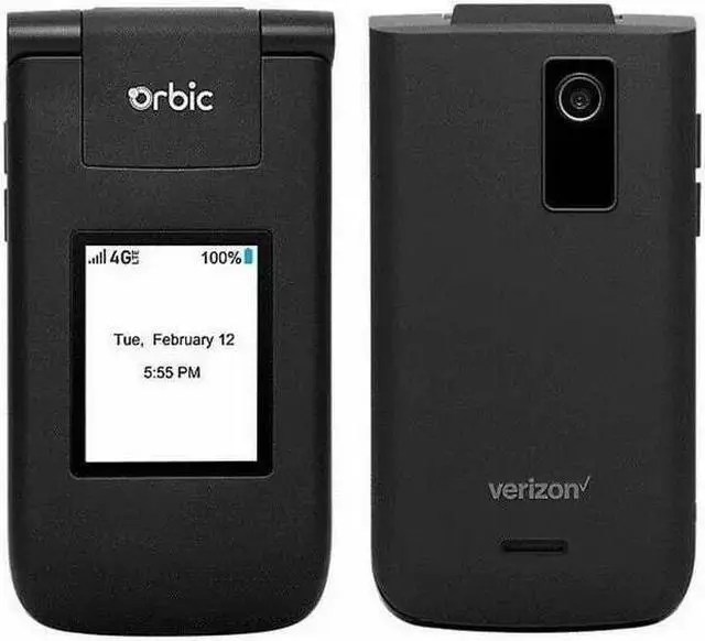 Alt view image 4 of 4 - ORBIC Journey Postpaid 4G LTE 8GB Flip Phone Unlocked Black - Grade A